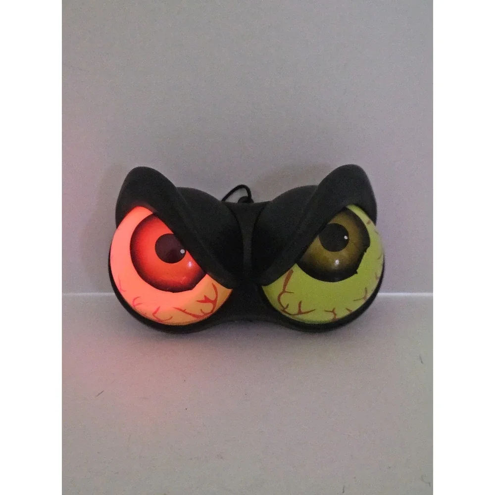 Halloween Spooky Glowing Green Peeping Eyes Light Up Tree Bush Ornament Decor